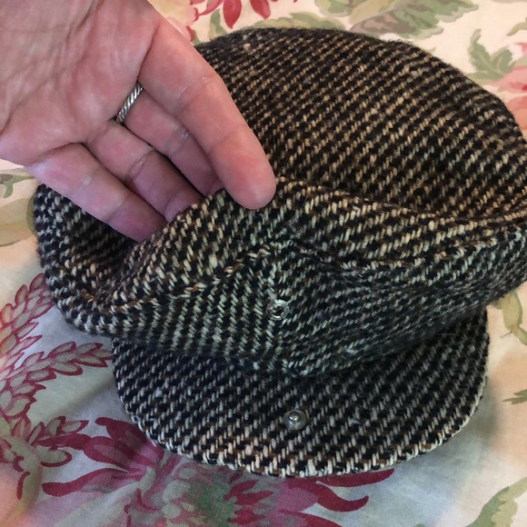 Vintage NYC Cabbie Newsboy Cap Hat Genuine Wool SNAPBRIM Tweed Satin Gadsby NEW - Picture 5 of 17